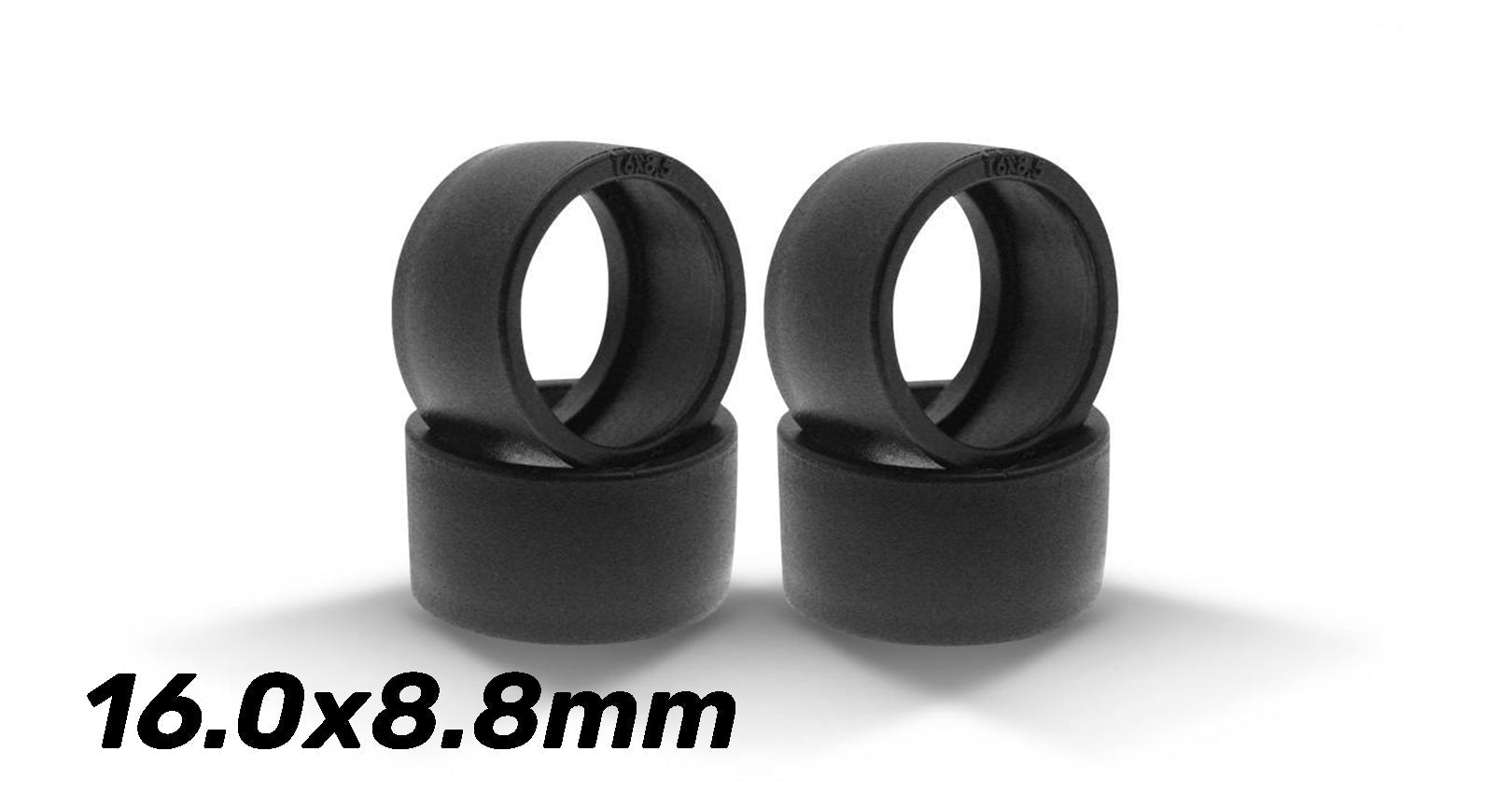 ScaleAuto - Neum. Goma Zero Grip 16x8.8mm. Perfil Bajo