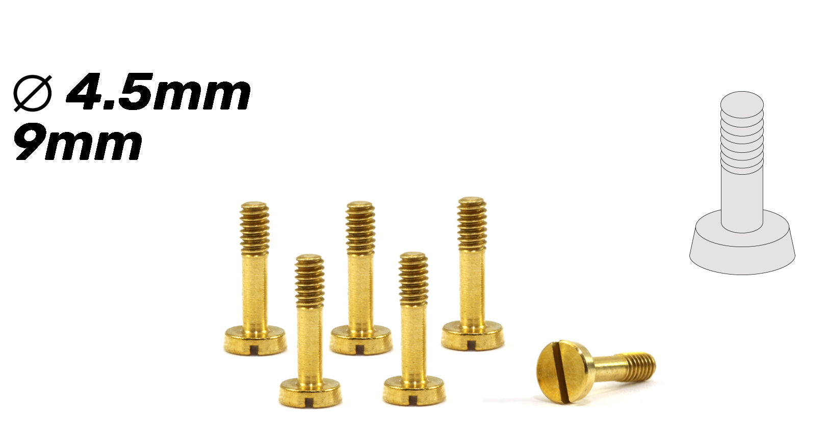 ScaleAuto - Tornillería Especial Suspensión de Cabeza Cónica 4,5mm en laton (M2,2x9mm)