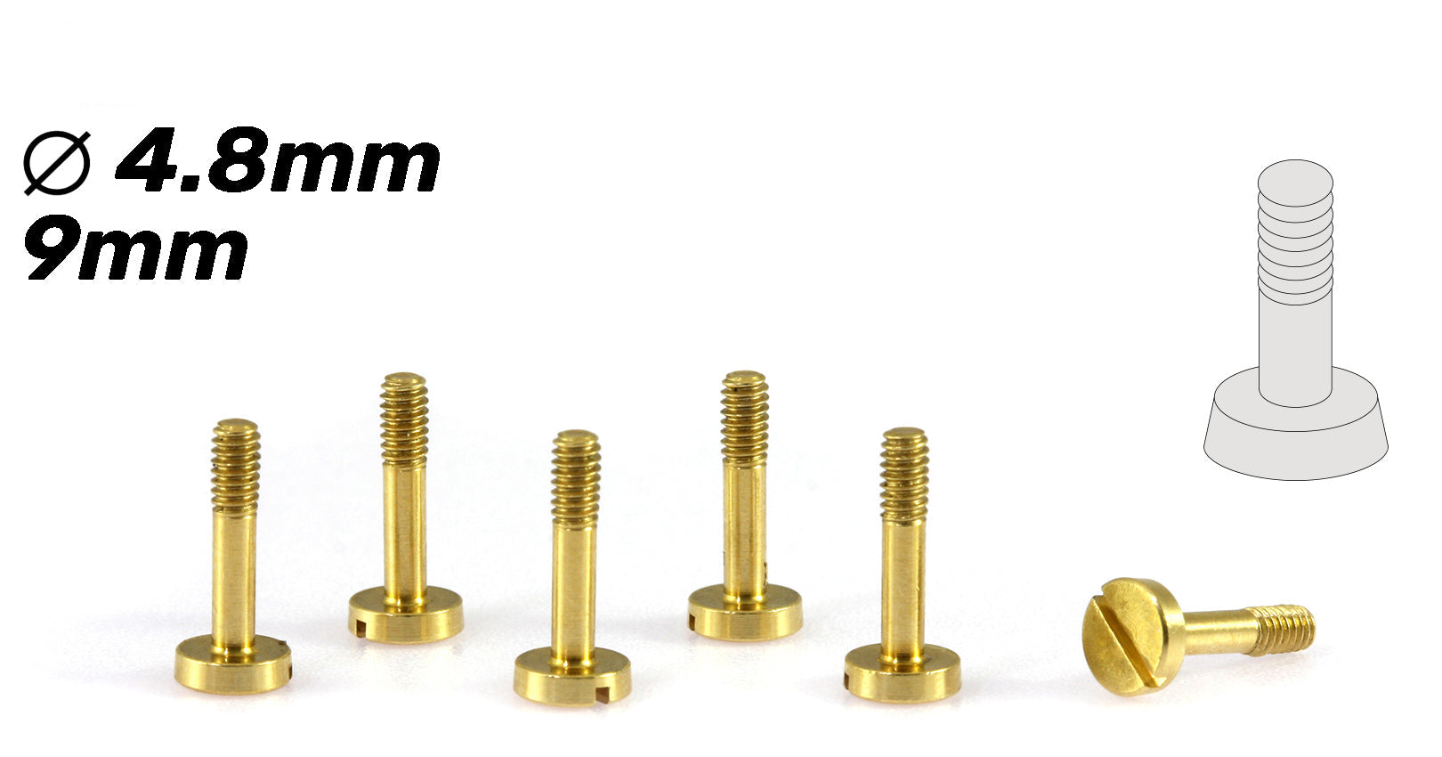 ScaleAuto - Tornillería Especial Suspensión de Cabeza Cónica 4,8mm en laton (M2x9mm)