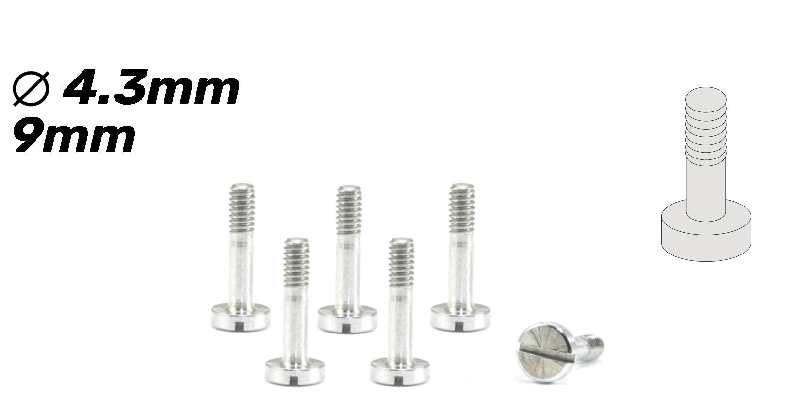 ScaleAuto - Tornillería Especial Suspensión de Cabeza ø4,3mm en aluminio ( M2x9mm)