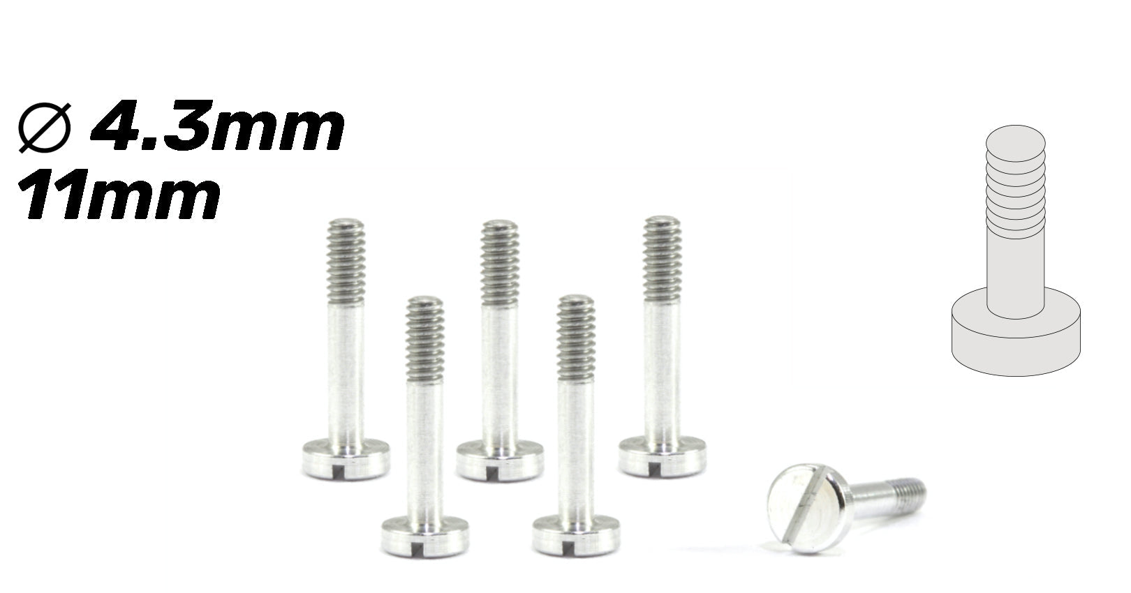 ScaleAuto - Tornillería Especial Suspensión de Cabeza ø4,3mm en aluminio (M2x11mm)