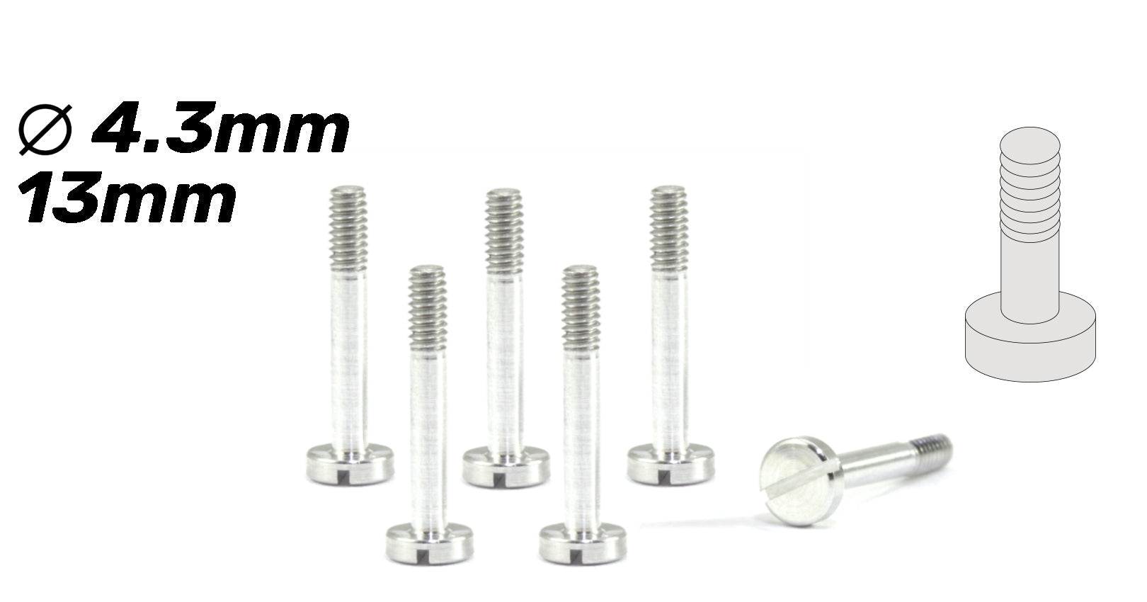 ScaleAuto - Tornillería Especial Suspensión de Cabeza ø4,3mm en aluminio (M2x13mm)