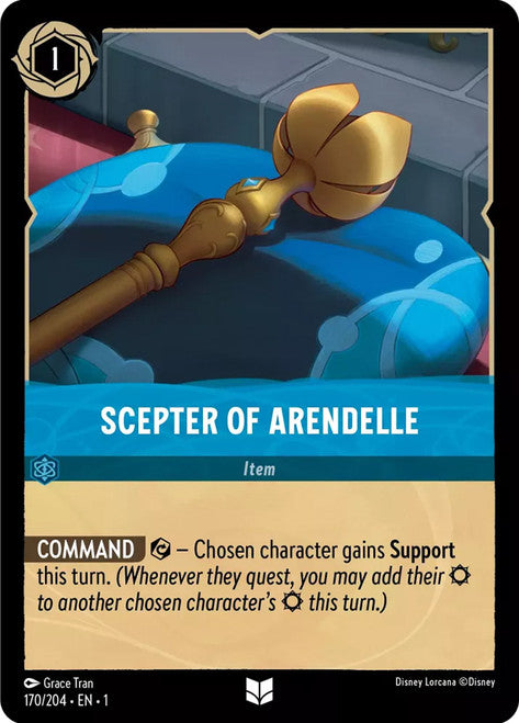 Carta Scepter of Arendelle,Set The First Chapter, Número de Tarjeta 170 , Color Sapphire, Rarity Uncommon