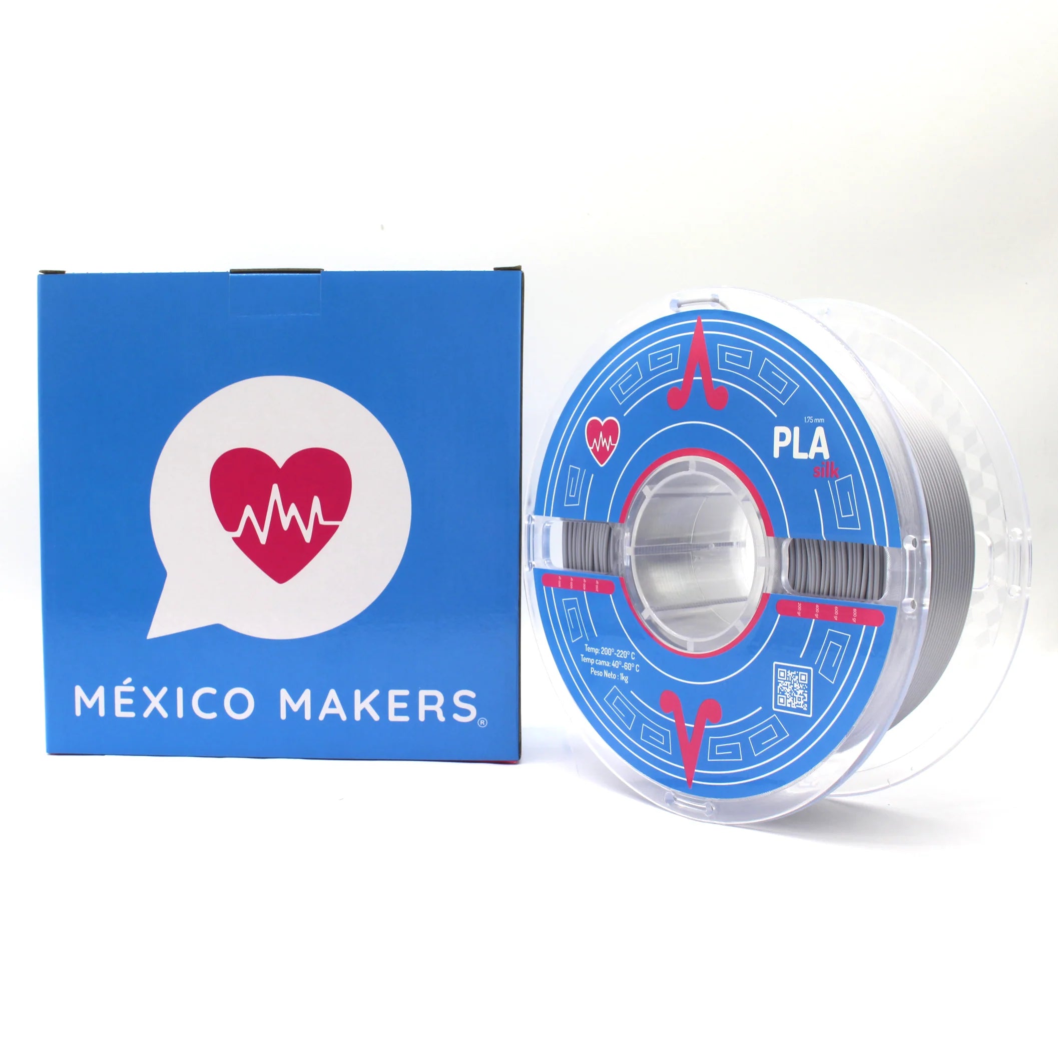 México Makers - Filamento PLA Silk Plata .925 para Impresora 3D