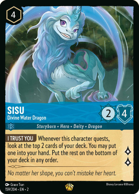 Carta Sisu - Divine Water Dragon,Set Rise of the Floodborn , Número de Tarjeta 159 , Color Sapphire, Rarity Legendary