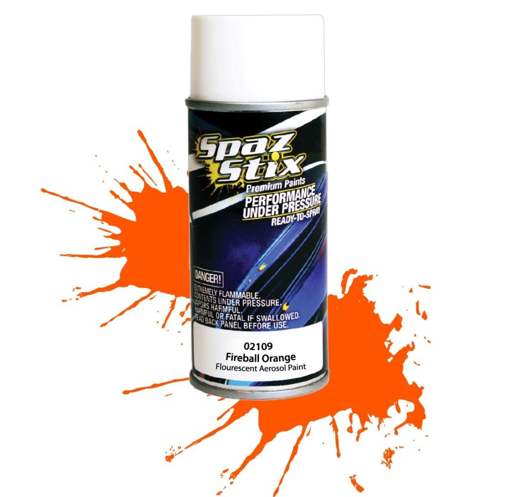 Spaz Stix - Fireball Orange Fluorescent Aerosol Paint 3.5Oz En Existencia