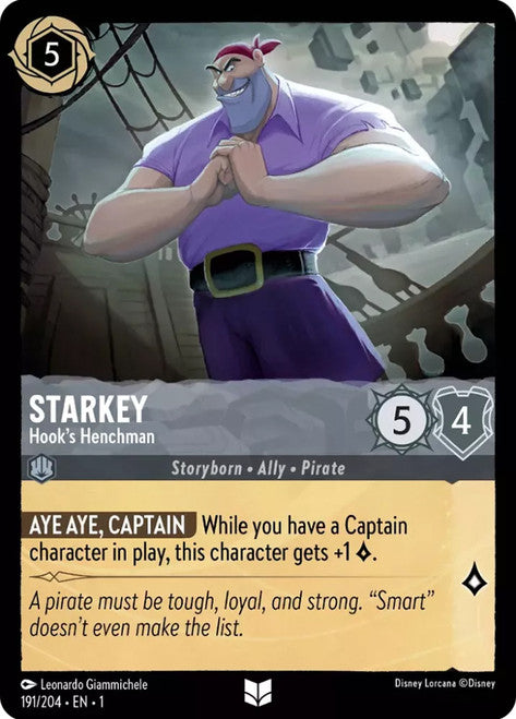 Carta Starkey - Hook's Henchman,Set The First Chapter, Número de Tarjeta 191 , Color Steel, Rarity Uncommon