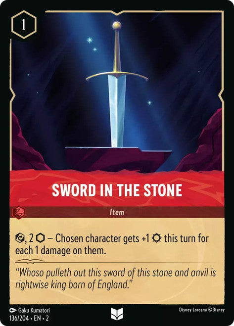 Carta Sword in the Stone,Set Rise of the Floodborn , Número de Tarjeta 136 , Color Ruby, Rarity Uncommon