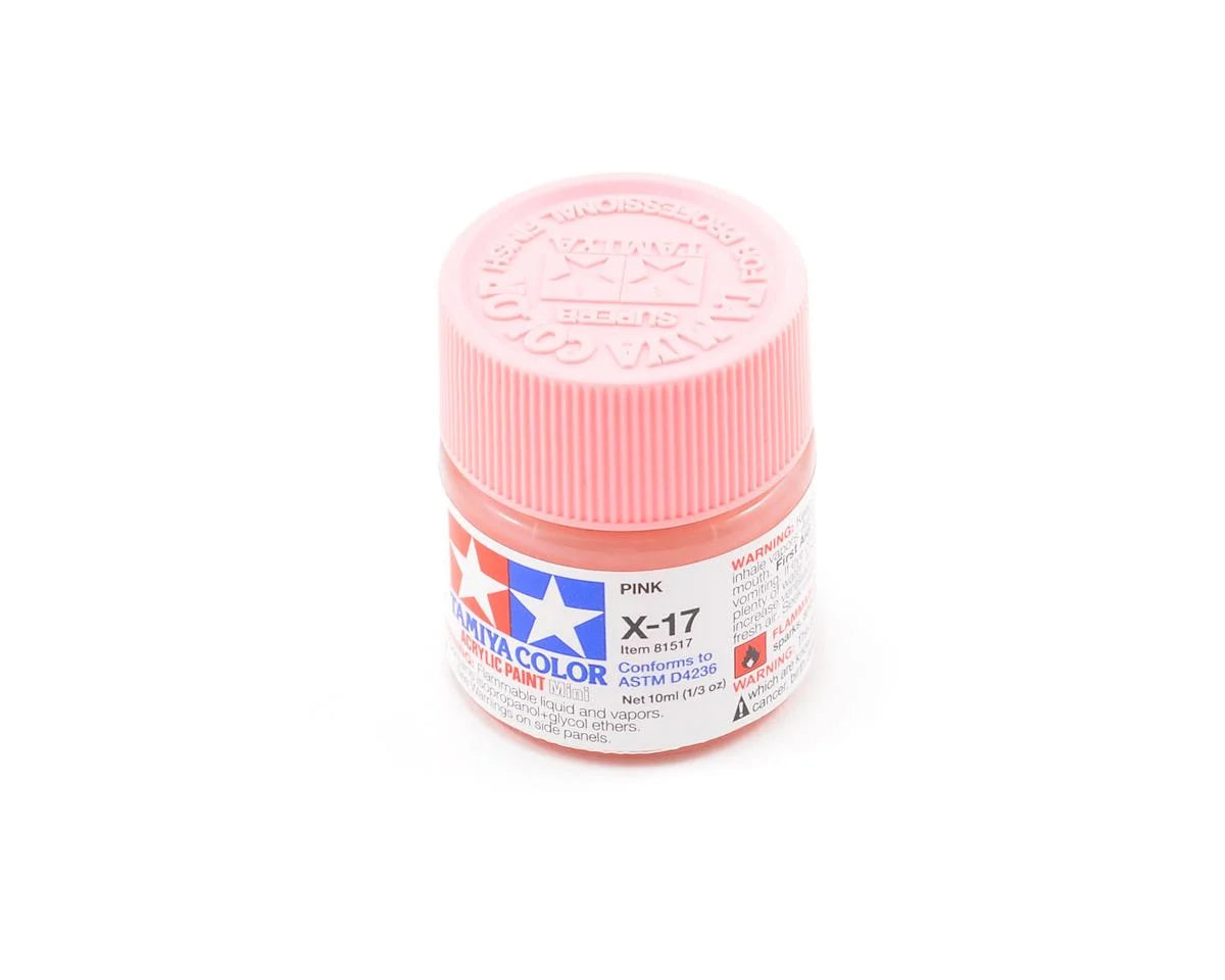 Tamiya - Acrylic Mini X-17 Pink Paint, 10ml Bottle