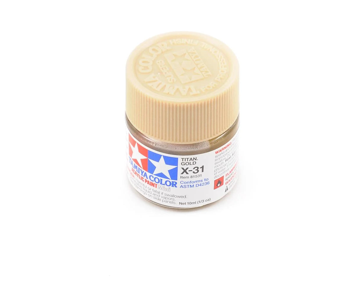 Tamiya - Acrylic Mini X-31 Titan Gold Paint, 10ml Bottle