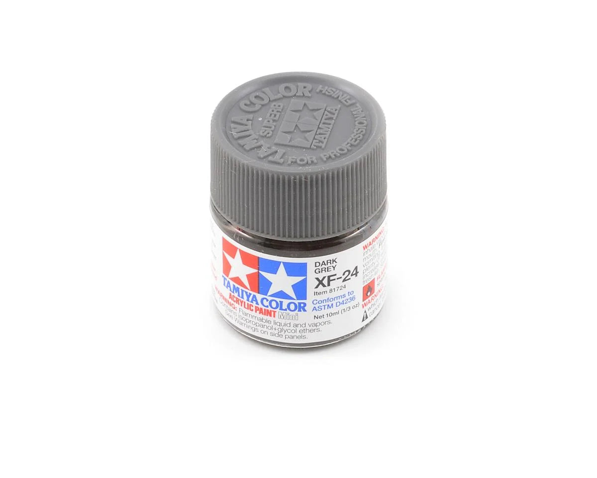 Tamiya - Acrylic Mini XF-24 Dark Grey Paint, 10ml Bottle