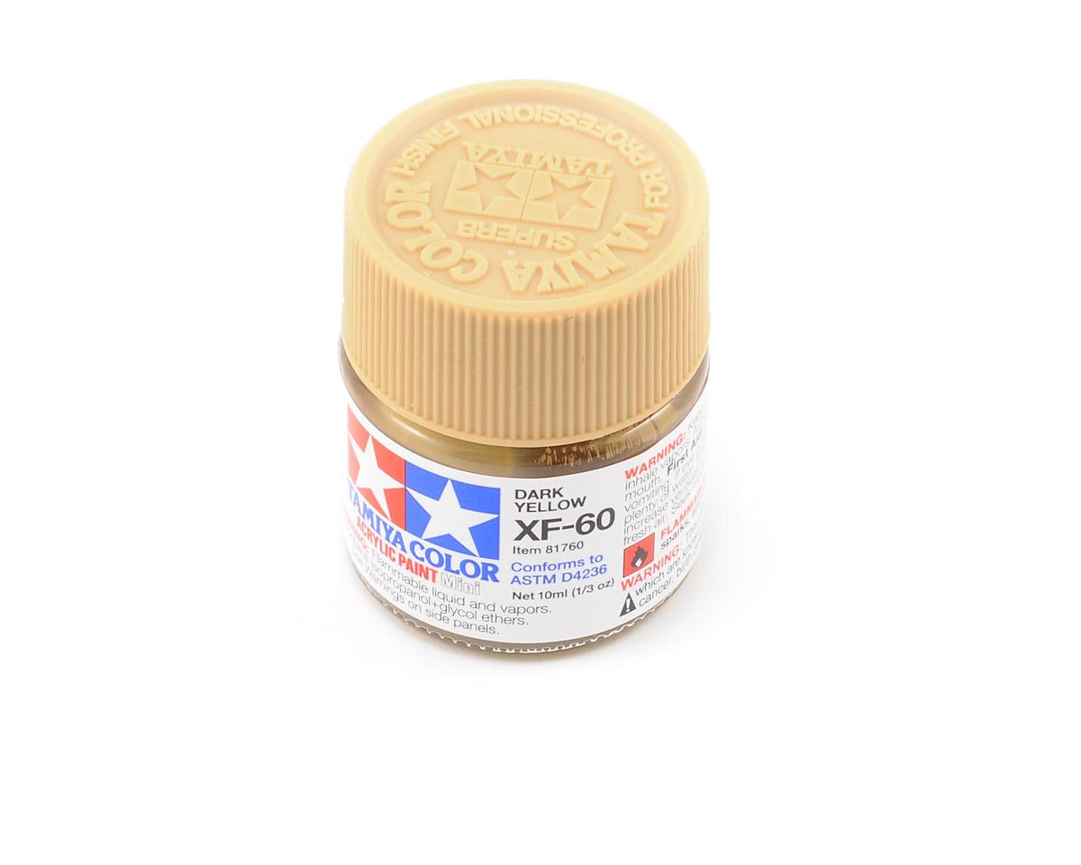 Tamiya - Acrylic Mini XF-60 Dark Yellow Paint, 10ml Bottle