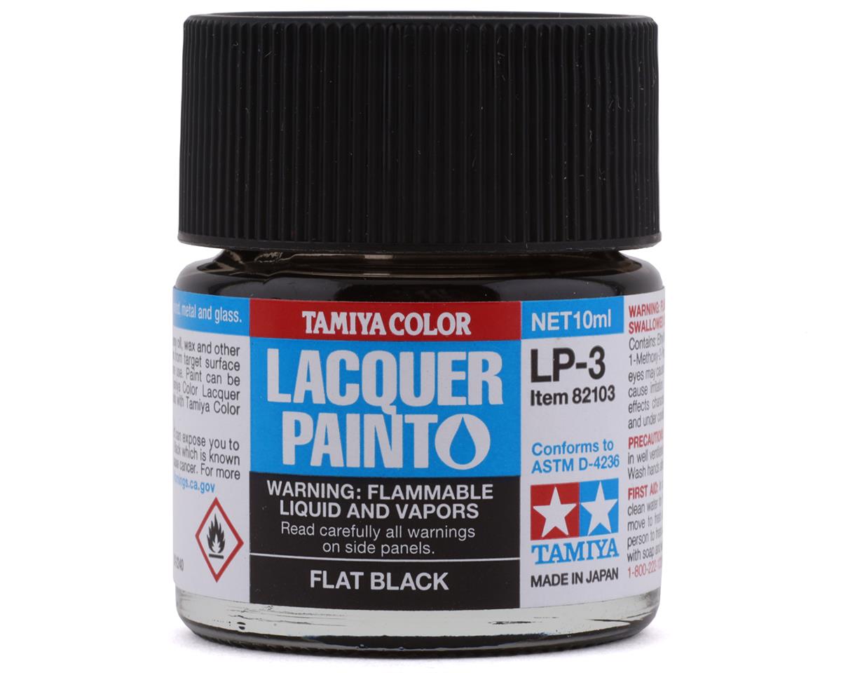 Tamiya - Lacquer Paint LP-3 Flat Black Lacquer Paint 10ml Bottle