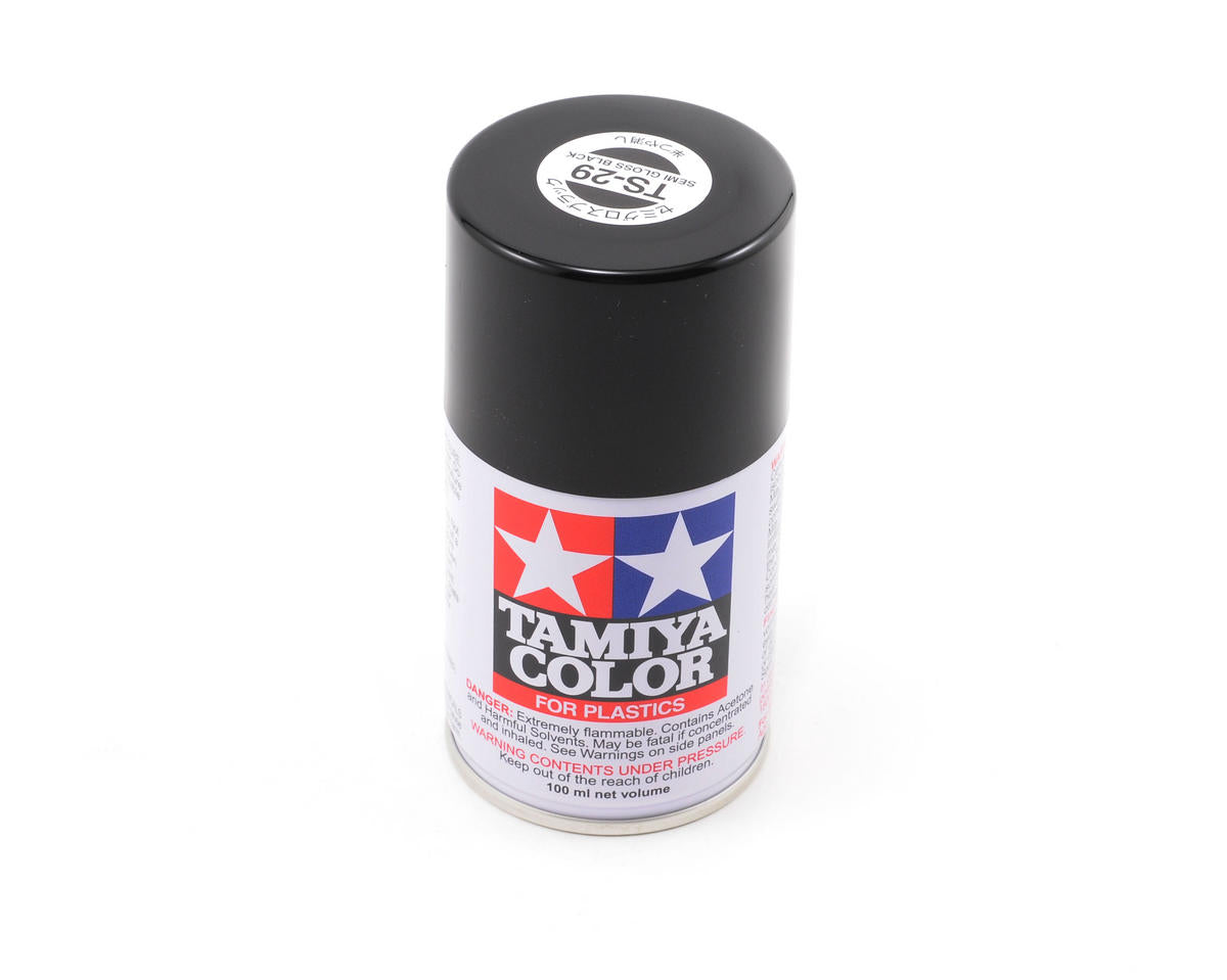 Tamiya - Lacquer Spray Paint, TS-29 Semi Gloss Black - 100ml Spray Can
