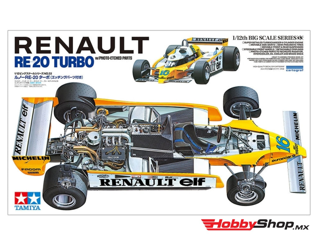 Tamiya - 1/12 Renault Re-20 Turbo Racing Car Model Kit W/ Pe Parts En Existencia