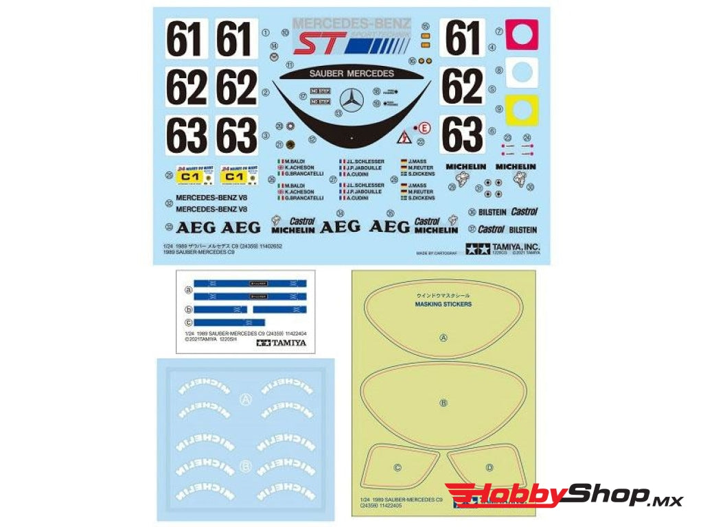 Tamiya - 1/24 1989 Sauber Mercedes C9 Plastic Model Kit En Existencia