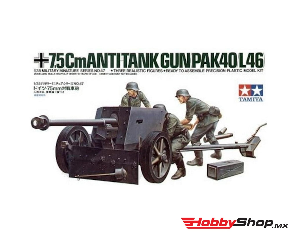Tamiya - 1/35 German 75Mm Anti Tank Gun Plastic Model Kit En Existencia