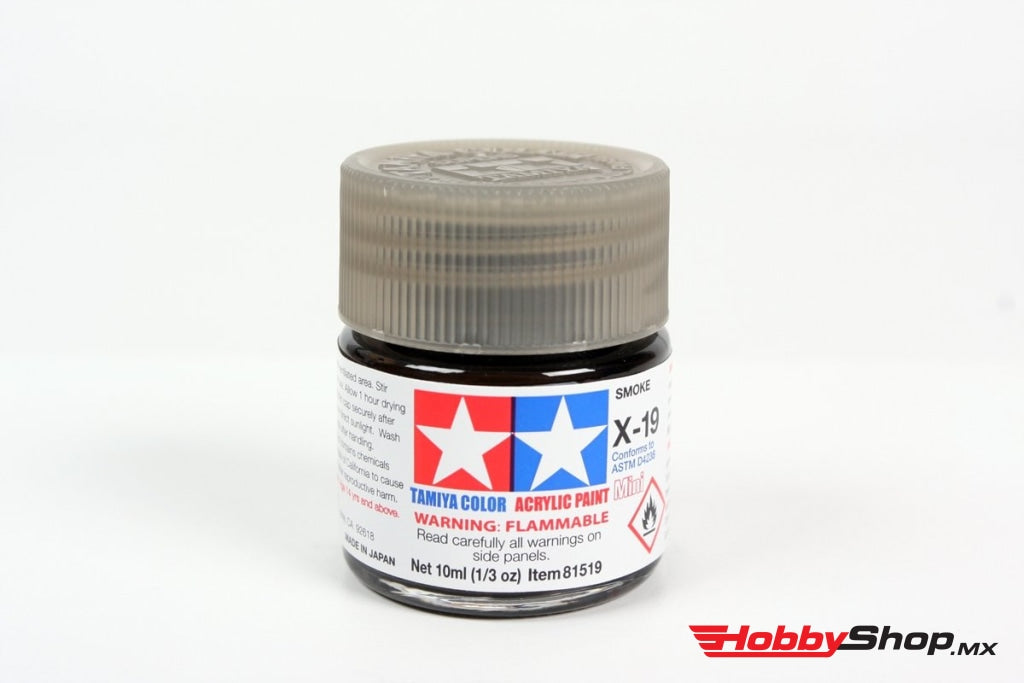 Tamiya - Acrylic Mini X-19 Smoke Paint 10Ml Bottle En Existencia