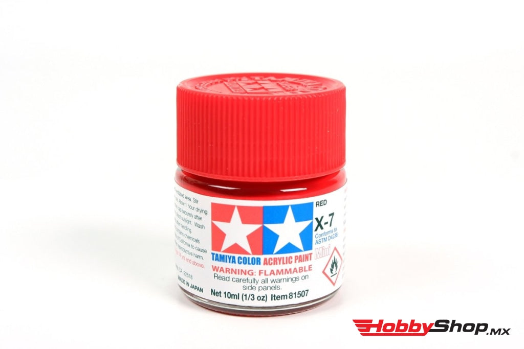 Tamiya - Acrylic Mini X-7 Red Paint 10Ml Bottle En Existencia