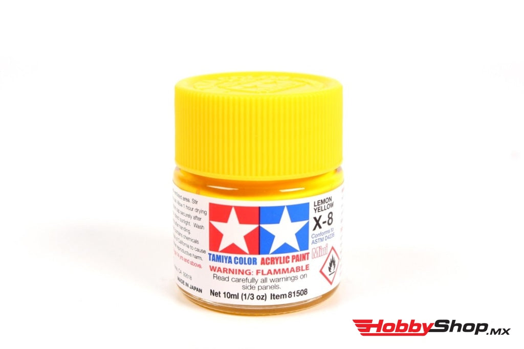Tamiya - Acrylic Mini X-8 Lemon Yellow Paint 10Ml Bottle En Existencia