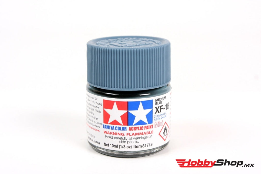 Tamiya - Acrylic Mini Xf-18 Medium Blue Paint 10Ml Bottle En Existencia
