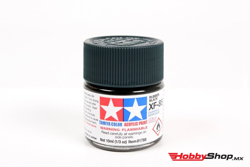 Tamiya - Acrylic Mini Xf-85 Rubber Black Paint 10Ml Bottle En Existencia