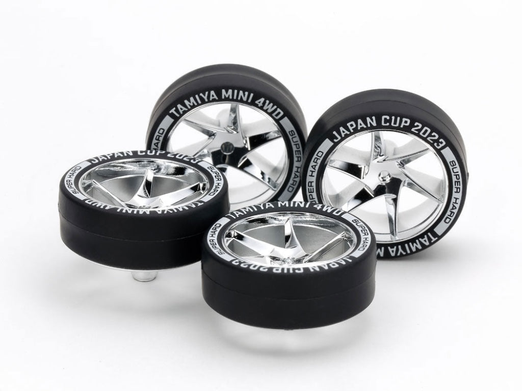 Tamiya - Jr Super Hard Low-Profile Tire /Wheel Set (Spiral) J-Cup 2023 En Existencia