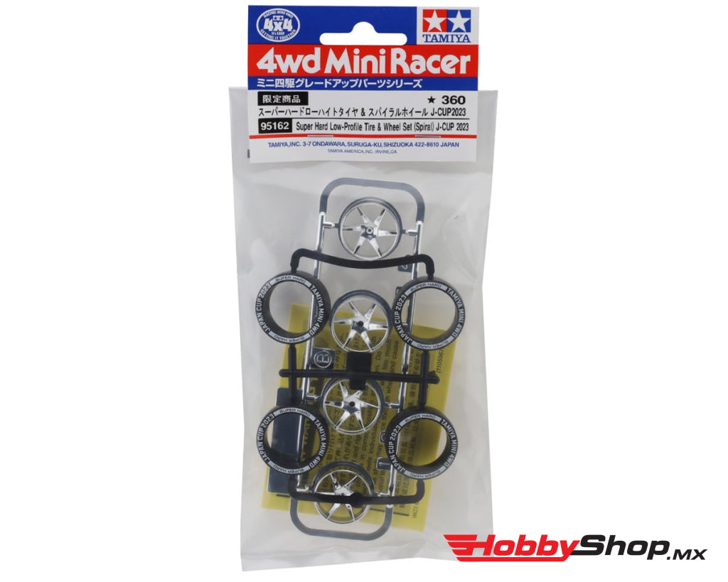 Tamiya - Jr Super Hard Low-Profile Tire /Wheel Set (Spiral) J-Cup 2023 En Existencia
