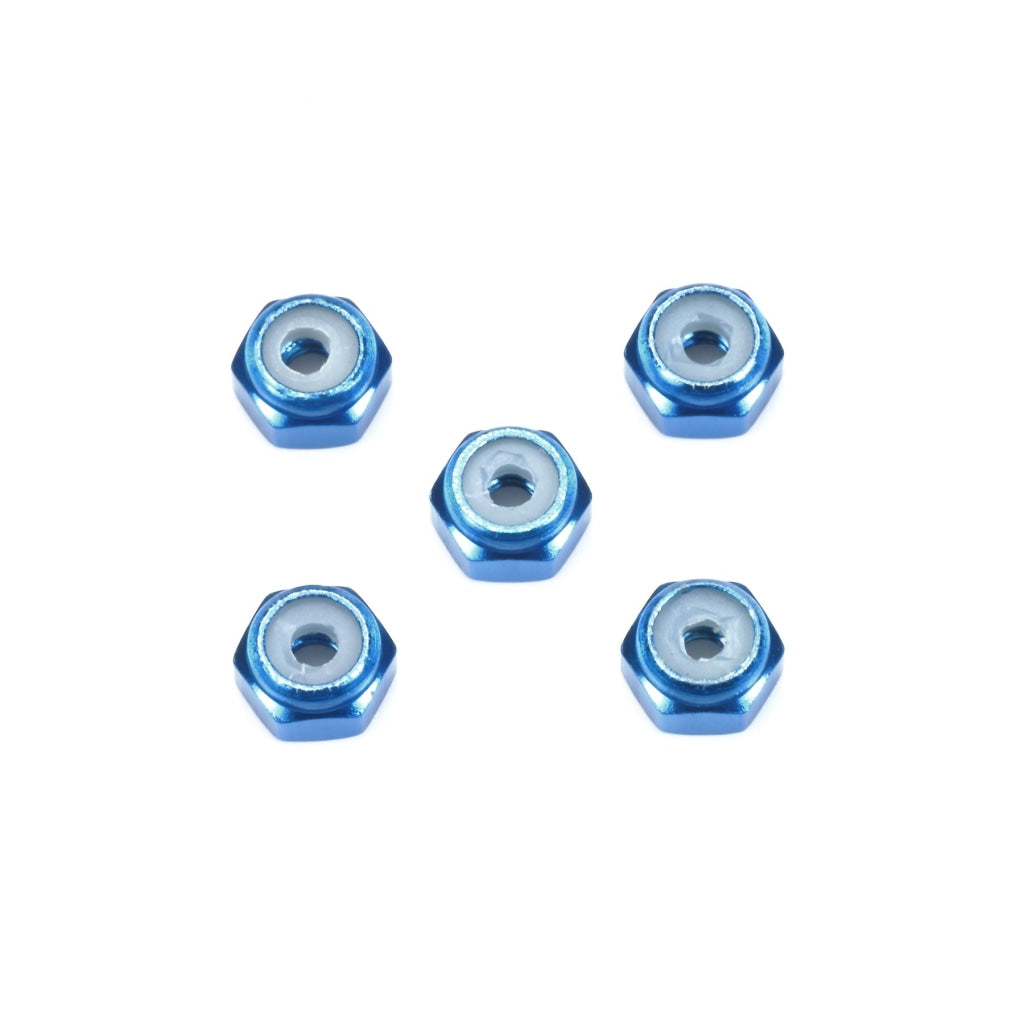 Tamiya - Tuerca De Seguridad Aluminio Jr 2 Mm Azul 5 Piezas En Existencia