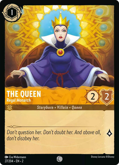 Carta The Queen - Regal Monarch,Set Rise of the Floodborn , Número de Tarjeta 27 , Color Amber, Rarity Common