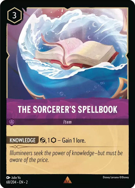 Carta The Sorcerer's Spellbook,Set Rise of the Floodborn , Número de Tarjeta 68 , Color Amethyst, Rarity Rare