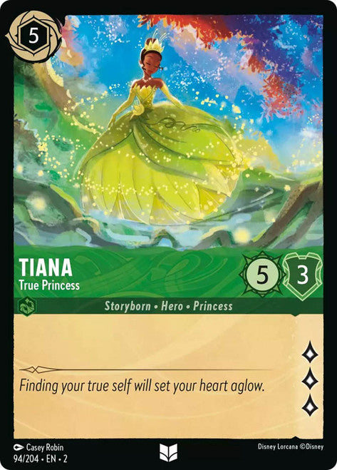 Carta Tiana - True Princess,Set Rise of the Floodborn , Número de Tarjeta 94 , Color Emerald, Rarity Uncommon