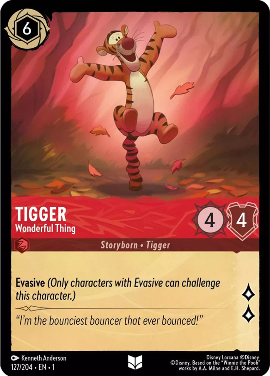 Carta Tigger - Wonderful Thing,Set The First Chapter, Número de Tarjeta 127 , Color Ruby, Rarity Uncommon
