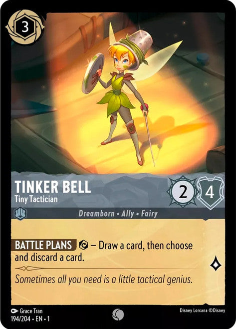 Carta Tinker Bell - Tiny Tactician,Set The First Chapter, Número de Tarjeta 194 , Color Steel, Rarity Common