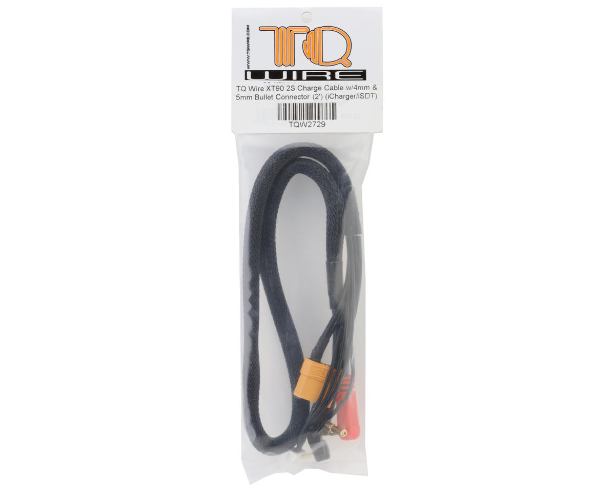 TQ Wire - XT90 2S Charge Cable w/4mm & 5mm Bullet Connector (2') (iCharger/iSDT)