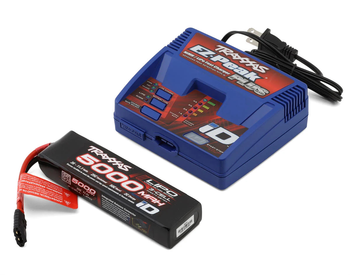Traxxas - 3S 25C LiPo Battery (11.1V/5000mAh) Completer Pack w/Traxxas ID EZ-Peak Charger