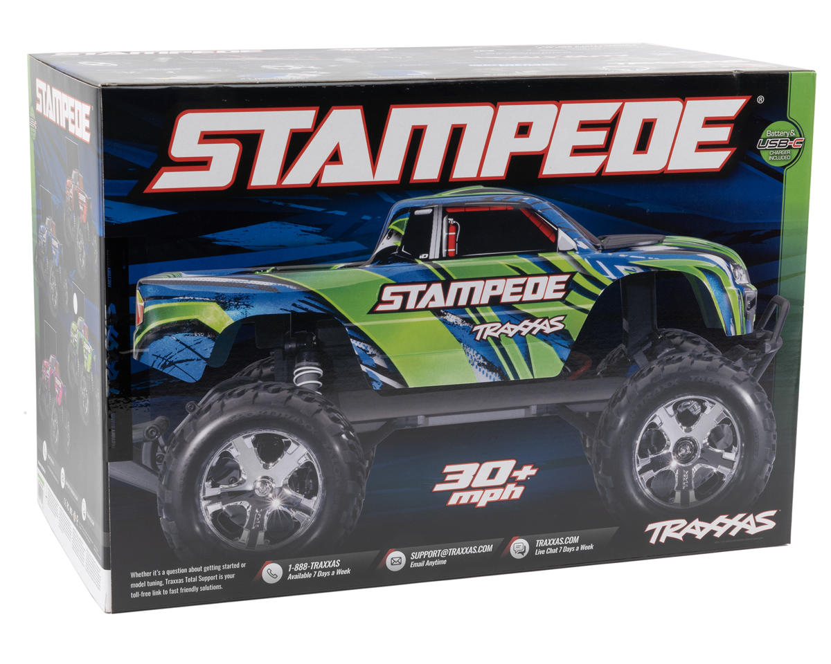 Traxxas - Stampede HD 1/10 RTR 2WD Electric Monster Truck w/XL-5 ESC, TQ 2.4GHz Radio, Battery & USB-C Charger, Roja
