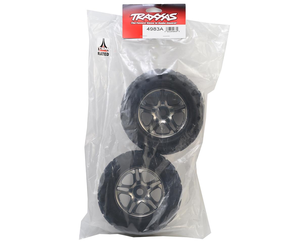 Traxxas - Maxx Tires 3.8" Pre-Mounted Tires w/Split Spoke Wheels (2) (Black) 17mm Splined Hex