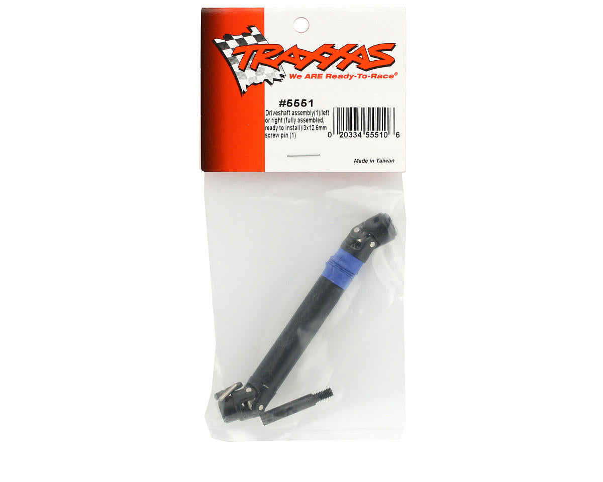 Traxxas - Driveshaft assembly (1), left or right (fully assembled, ready to install)/ M3/12.5mm yoke pin (1)