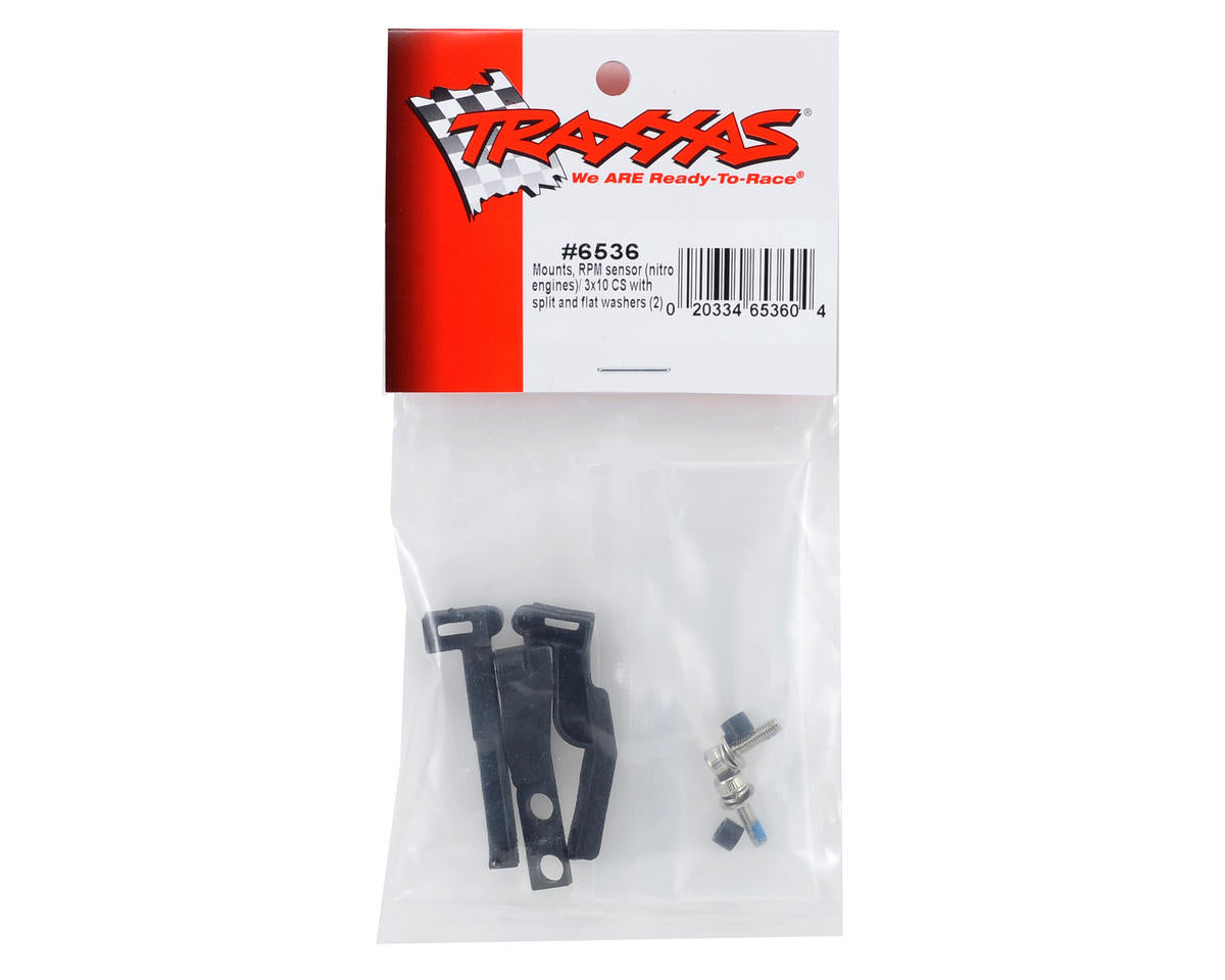 Traxxas - Mounts, RPM sensor (nitro engines)/ 3x10 CS with split and flat washers (2)