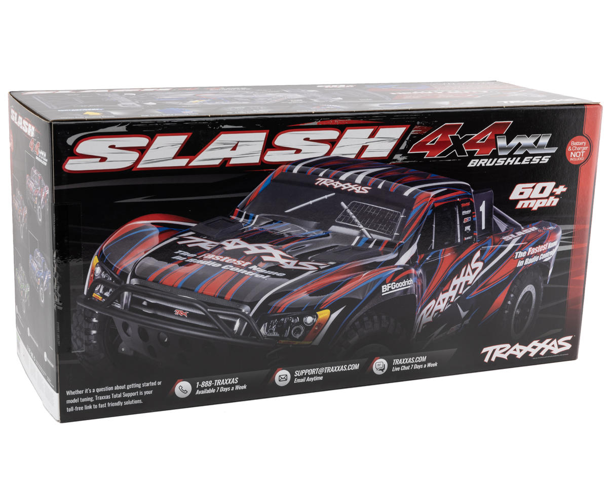 Traxxas - Slash VXL 1/10 RTR 4x4 Brushless Short Course Truck w/TQi™ 2.4GHz Radio & TSM®, Roja