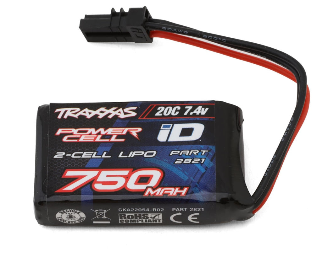 Traxxas - 2S Power Cell 20C Lipo Battery W/Id Connector (7.4V/750Mah) En Existencia