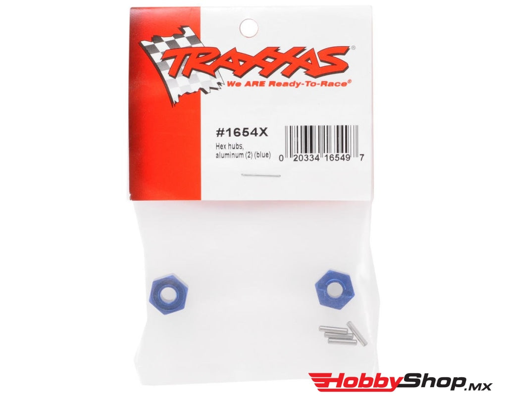 Traxxas - Cubos De Rueda Hexagonales (Anodizado Azul Aluminio Ligero) (2) / Pasadores Del Eje (4) En