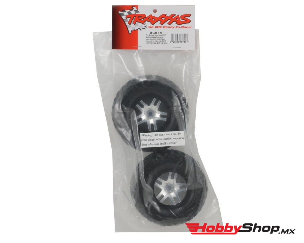 Traxxas - Neumáticos Traseros Kumho Venture Mt (2) (Satin Chrome) (Estándar) Con Rueda Trasera De