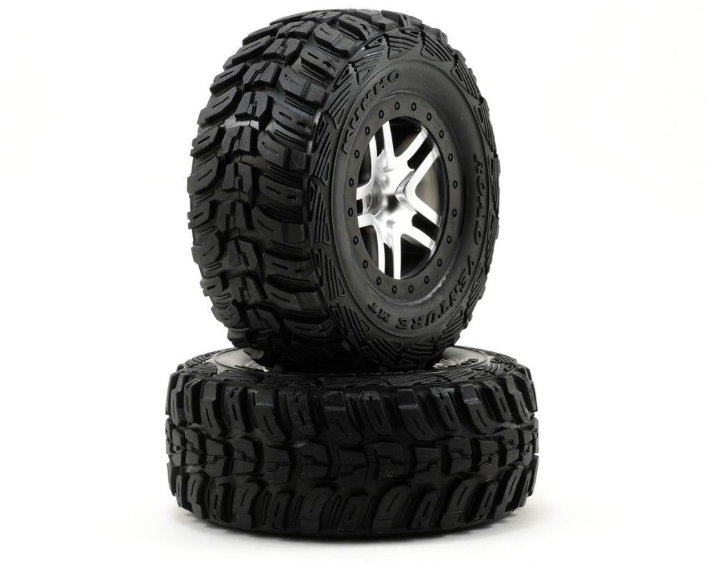 Traxxas - Neumáticos Traseros Kumho Venture Mt (2) (Satin Chrome) (Estándar) Con Rueda Trasera De