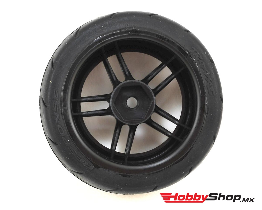 Traxxas - Neumáticos Y Rines Ensamblados Pegados (Rines Cromados Negros De Radios Divididos