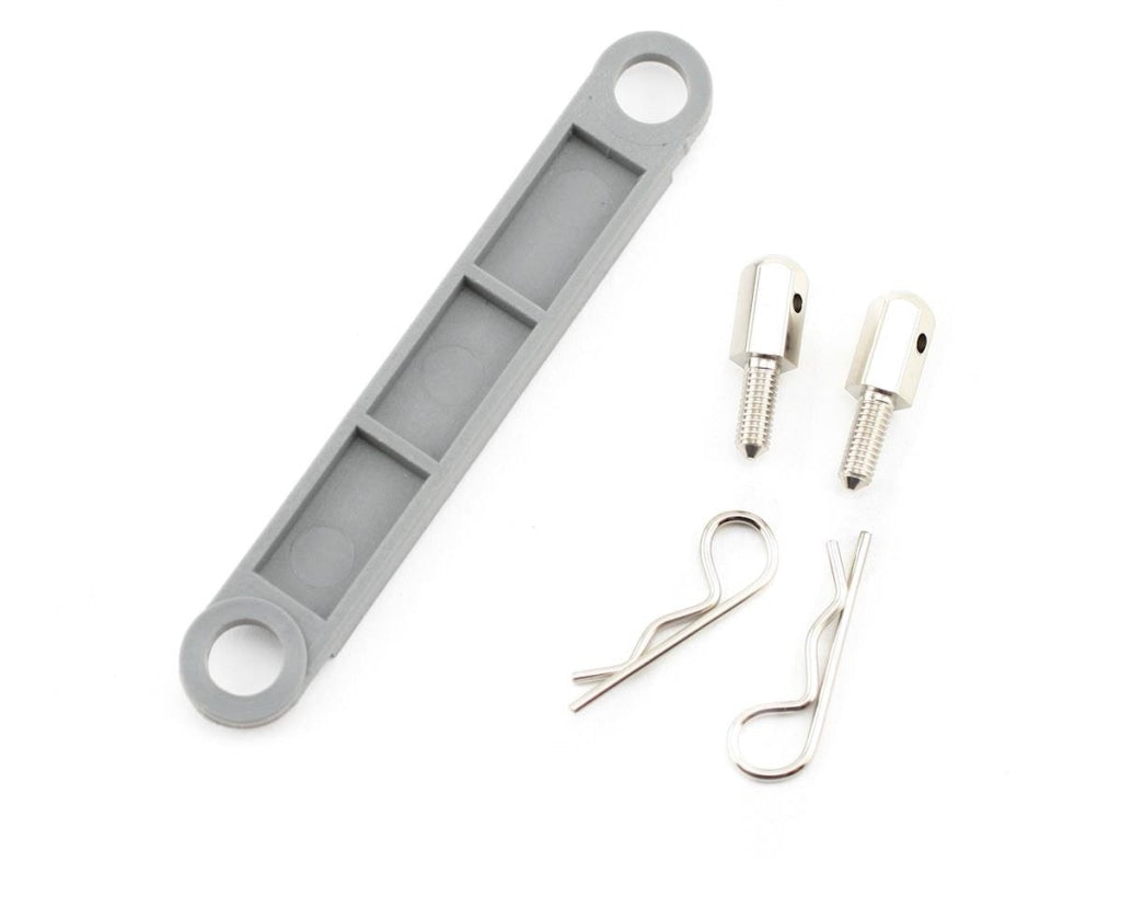 Traxxas - Placa De Sujeción La Batería (Gris) / Postes Metal (2) Clips Para Carrocería En Existencia