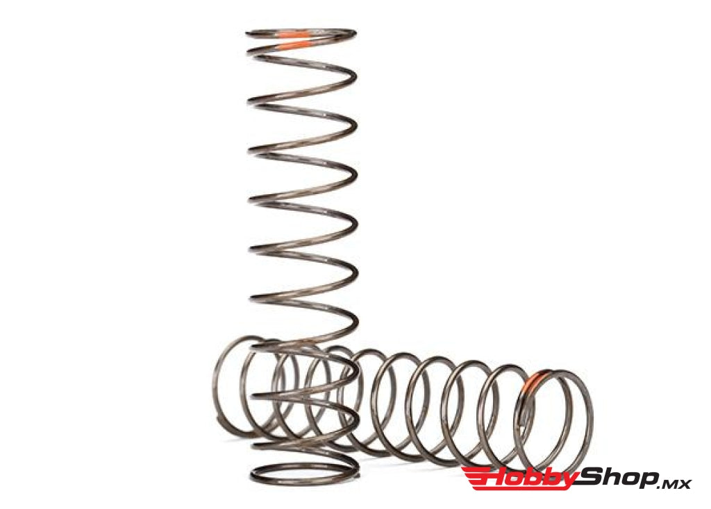 Traxxas - Resortes Amortiguador (Acabado Natural) (Gts) (Tasa 0.39 Franja Naranja) (2 Piezas) En