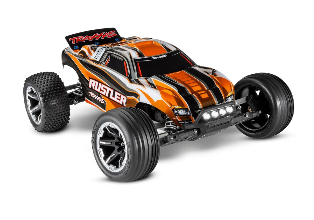 Traxxas - Rustler 1/10 Rtr Stadium Truck W/Led Lights Tq 2.4Ghz Radio Battery & Dc Charger Naranja