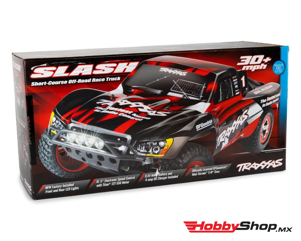 Traxxas - Slash 1/10 Rtr Short Course Truck Led Lights Tq 2.4Ghz Radio Battery & Dc Charger Roja En